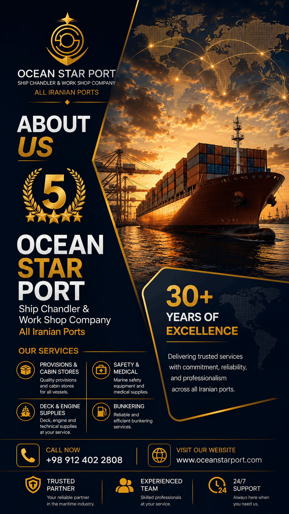 Ocean Star Port ship chandling services in Iran