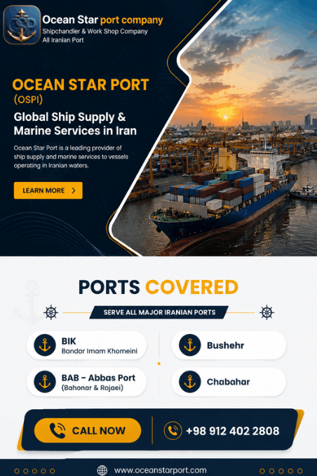 Ocean Star Port ship chandling and marine supply in Iran